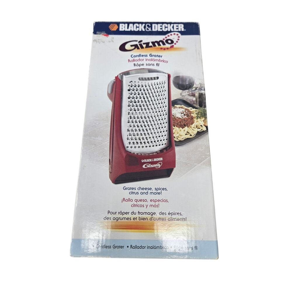 Black Decker Gizmo Cordless Grater Cheese Red Electric Ergonomic Kitchen